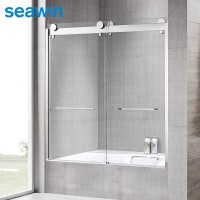 Frameless Double Sliding Bypass Shower Bathtub Glass Door